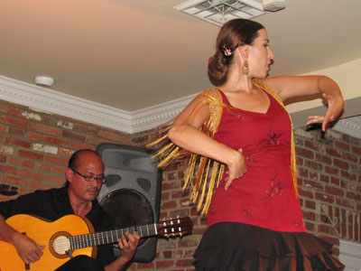Flamenco guitarist Miguelito and dancer Yolit Kachlon at Las Tapas