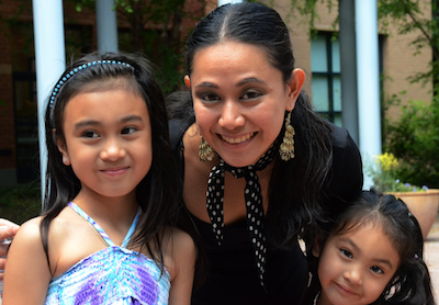 Pam with two future young flamenco dancers