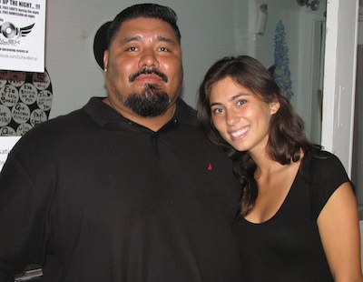 Cafe Citron bouncer Carlos with hostess Carla