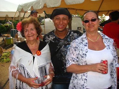 Centro Espanol president Irene Bascunana, Edwin Aparicio and friend