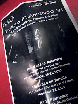Gala Theatre program for Fuego Flamenco VI festival