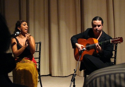 Flamenco singer Esperanza Fernandez and guitarist Richard Marlow at the National Gallery of Art East Building auditorium